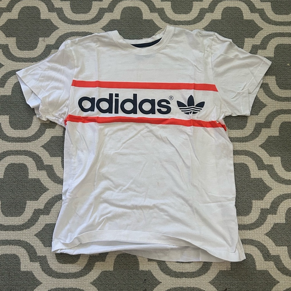 White and orange Adidas Original Short sleeve Tee shirt - Picture 2 of 3